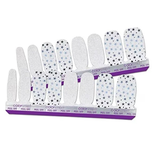 Color Street UNDER THE STARS Blue & White Gradient Glitter Nail Strips - Picture 5 of 5